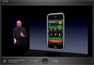 Steve Jobs Macworld 2007 Keynote in Zune Player