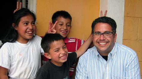 Joking around with kids in Quetzaltenango Guatemala